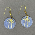 Denim Bow Drop Earrings